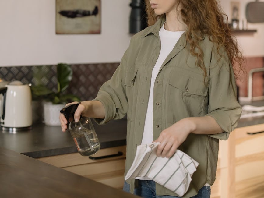 Professional eco-friendly cleaning supplies and equipment used by Love Your Home - Maid Service